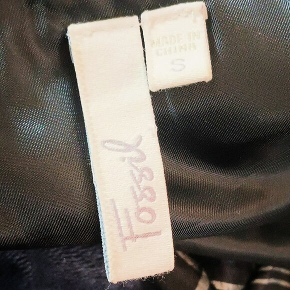 Fossil 100% Silk Dress Small Black Plaid Sleeveless - Picture 5 of 7